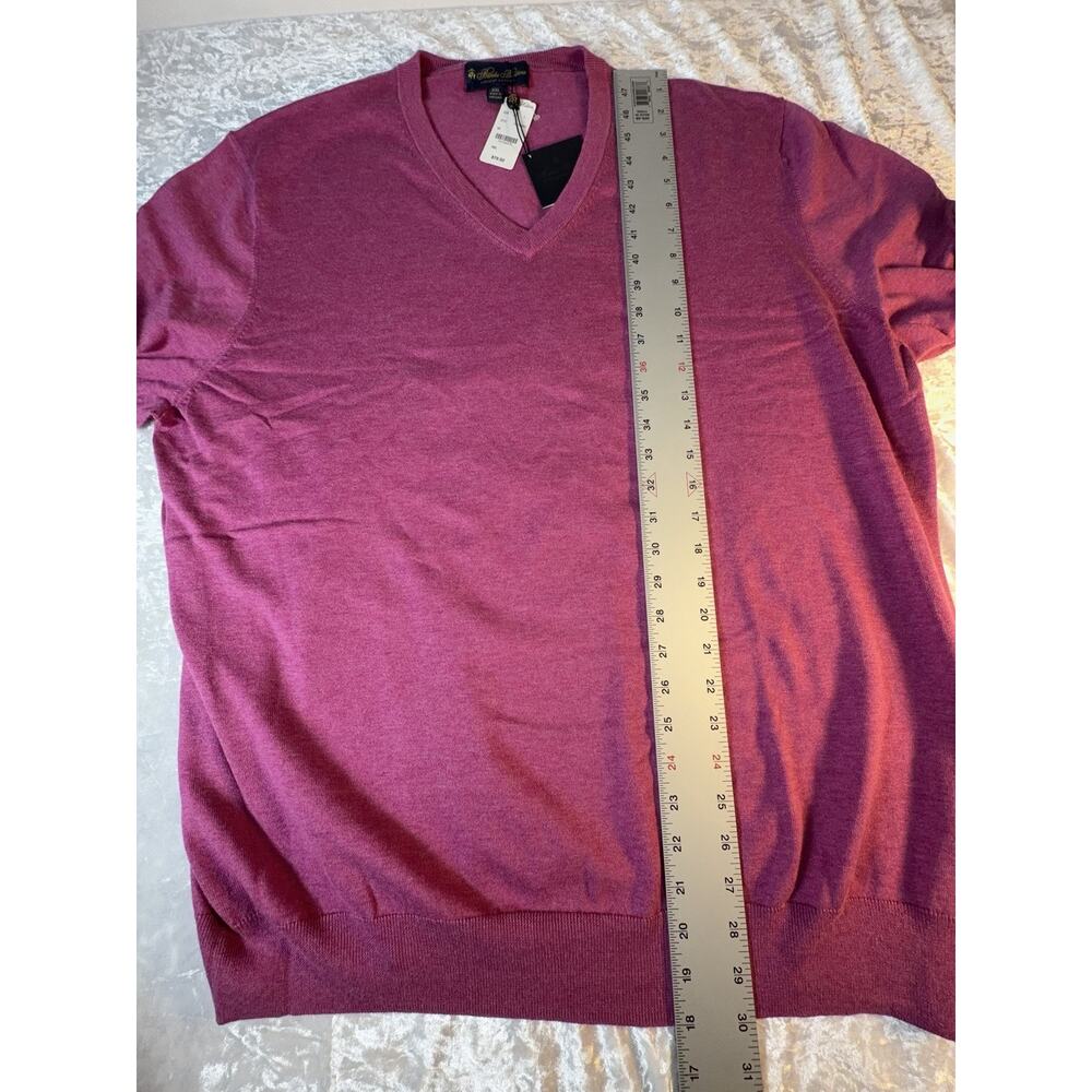 Brooks Brothers Supima Cotton V Neck Sweater XXL NWT Purple Plum Luxury Preppy - Picture 7 of 8